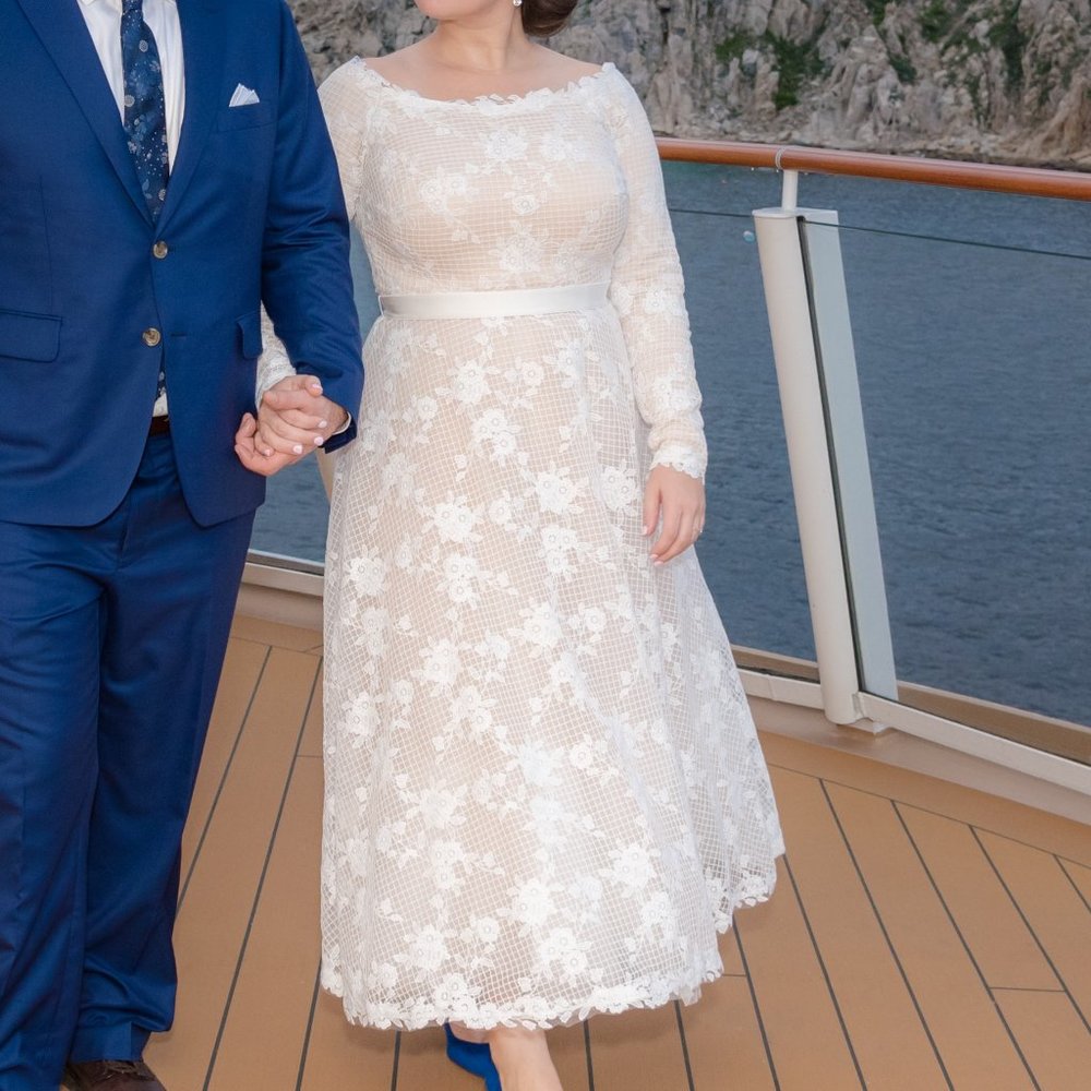 BHLDN Wedding Justine Gown Ivory Lace Over Cream